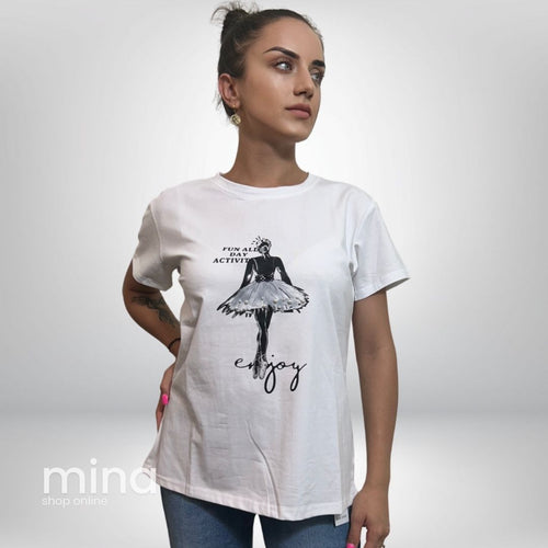 Bluză din bumbac cu model balerină