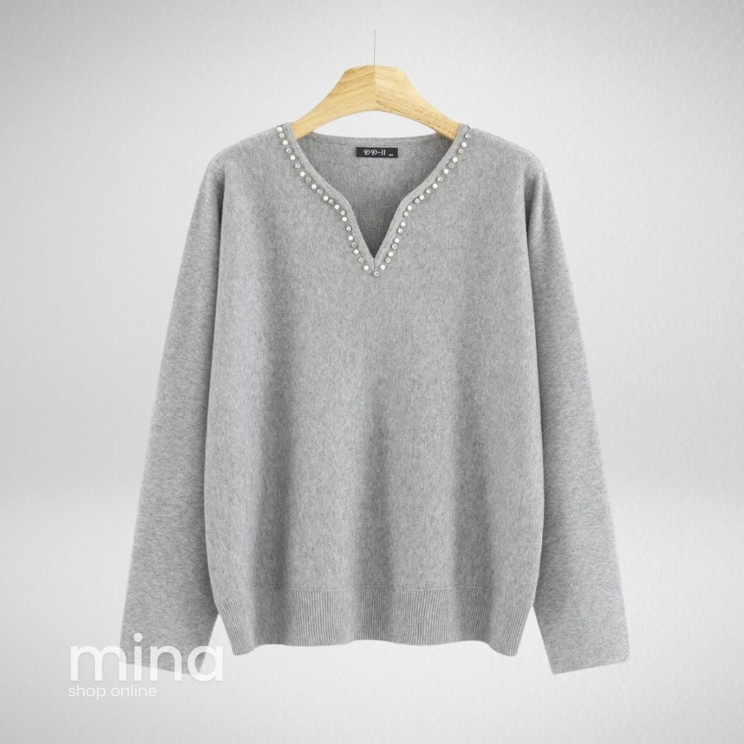 Pulover din tricot moale cu anchior