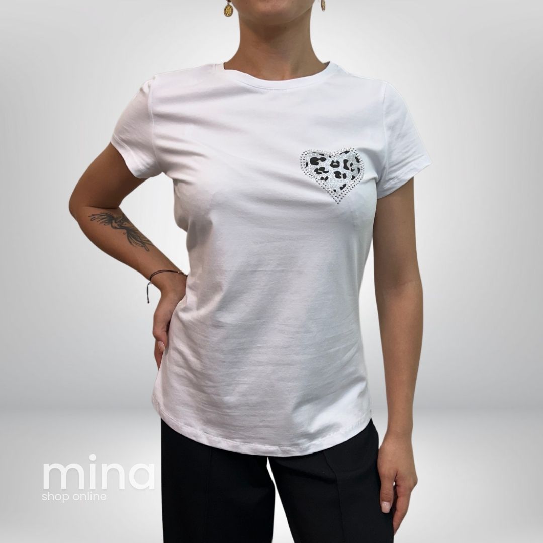 Tricou din bumbac cu model inimă