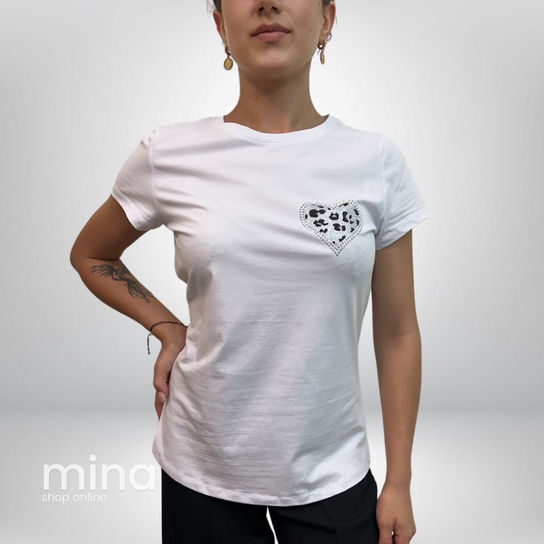 Tricou din bumbac cu model inimă